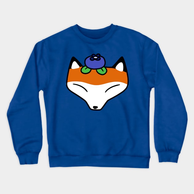 Blueberry Fox Face Crewneck Sweatshirt by saradaboru